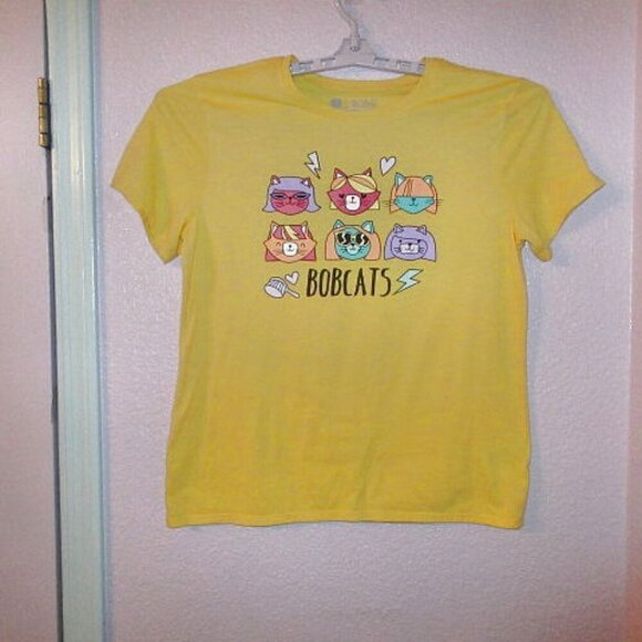Bobs from Skechers RAINBOW Kitty CATS T-Shirt Size L GLAM Girls BOBCATS Graphic - Picture 1 of 6